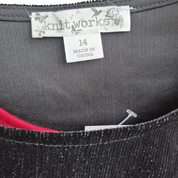 Knitworks Girls 2 Piece Christmas Holiday Dress Size 14 with Necklace - Picture 4 of 6